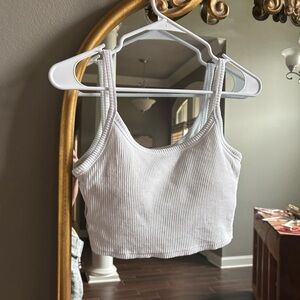 Klassy Network White Ribbed Crop Top